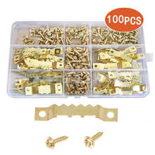 100pcs Picture Frame Hooks Gold Double-sided Saw Tooth Hangers Canvas Picture Photo Frame Hanging Hooks DIY Hardware Fitting 2024 - buy cheap