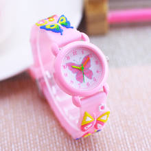 Relógio de silicone com pulseira de borboleta kawayi, relógio elétrico fofo 3d para meninas crianças 2024 - compre barato