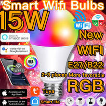 E27 15W LED Smart Lamp Bulb Wifi Bluetooth /IR Remote Control Dimmable AC85-265V Nightlight Work With Alexa Google Assistant 2024 - buy cheap