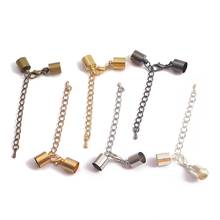 10pcs/lot Lobster Clasps Hooks Extending chain Leather Cord Crimp End Tip Caps Connectors For Jewelry Bracelet Making Findings 2024 - buy cheap