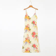 Summer women's dress casual flower print slim strap dress Vestidos 2024 - buy cheap