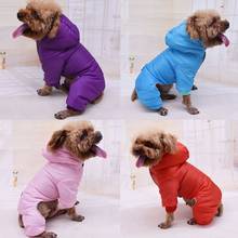 Pet Dog Clothes 4-legged Jumpsuit Windproof Pet Outfits Cotton Coat for Dogs Soft Winter Thickening Hooded Warm Puppy Costume 2024 - buy cheap