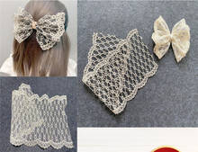 1yards Gold Edge Lace Embroidery Mesh Organza Stain Ribbon Big Bow Hairpin Accessories Diy Craft 2024 - buy cheap