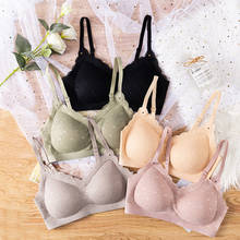 Women Push Up Bra Lace Breathable Paded Wire Free Underwear for Female No Rims Adjustable Strap Solid Ladies Lingerie Intimate 2024 - buy cheap