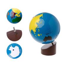 Juguete Montessori para niños, Material de geografía, globo terráqueo, piezas del mundo, Aprendizaje Temprano 2024 - compra barato