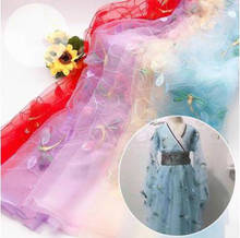 Mesh Lace Embroidery Dragonfly Three-dimensional Custom Hanfu Children's Clothing Dress Wedding Fabric 2024 - buy cheap