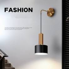 Artpad-Lámpara Led de pared giratoria para habitación, Bombilla E27 para dormitorio, sala de lectura, accesorios de iluminación de Metal negro y dorado 2024 - compra barato