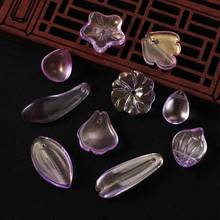 10-20pcs/lot Light Purple Crystal Beads Petals Leaf Flower Sapcer Glass Beads For Jewelry Making DIY Earring Bracelet Charms 2024 - buy cheap