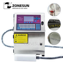 ZONESUN Automatic Glass Metal Steel Carton Batch Number Logo Mark Can Date Coding Inkjet Printer Digital Code Printing Machine 2024 - buy cheap