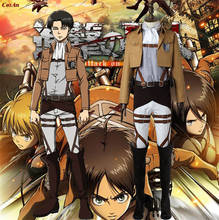 Fantasia de anime de attack on titan levi ackerman, traje cosplay fashion, uniforme de batalha, traje de atividades de festa, roupa de dramatização, personalizada 2024 - compre barato