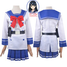 Conjunto de falda de Cosplay Yuri Honjo para mujer, uniforme de Anime de gran altura, invasión Tenkuu Shinpan azul JK, traje de marinero, traje escolar de verano 2024 - compra barato