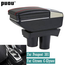 For Peugeot 301/Citroen C-Elysee Armrest Box Rotatable Car Center Centre Console Storage Box PU Leather With Cup Holder 2024 - buy cheap