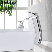 Tall Waterfall Bathroom Faucet Deck Mounted Basin Mixer Faucets Hot Cold Water Faucet Chrome Antique Nickel Sink Taps Torneira 2024 - buy cheap