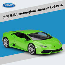 Welly diecast 1:24 simulação clássico carro de brinquedo modelo lamborghin huracan lp610 esportes carro liga de metal carro para meninos presente coleção 2024 - compre barato