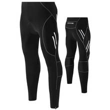 Calça masculina para ciclismo 4d com almofada gel, calças esportivas respiráveis, de treinamento fitness, calças compridas para bicicleta mtb 2024 - compre barato