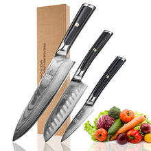 KEEMAKE Chef Santoku Paring Knife Damascus Steel Japanese VG10 Core Blade Kitchen Knife Knives G10 Handle Meat Fruit Cutter Tool 2024 - buy cheap