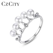 CZCITY-Anillo de Plata de Ley 925 con forma de corona para mujer y niña, regalo de cumpleaños, joyería fina, FR0018 2024 - compra barato