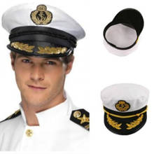 Vestido de fiesta para adultos Unisex, sombrero militar de capitán marino, ajustable, color blanco, Vintage 2024 - compra barato