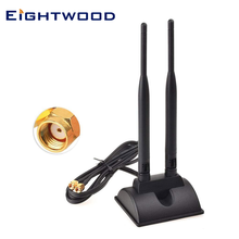 Eightwood Dual Band WiFi Antenna 2.4Ghz 5GHz 6dBi Magnetic Base RP-SMA Plug Aerial for WiFi Router WiFi Wireless Range Signal 2024 - buy cheap