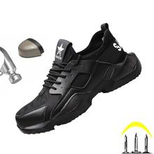 Zapatos de seguridad con puntera de acero para hombre, botas deportivas para exteriores, calzado informal antigolpes, a la moda, antideslizante 2024 - compra barato