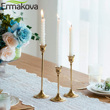 ERMAKOVA-candelabros cónicos de latón dorado, decoración moderna Vintage, centro de mesa para mesa, regalo de Casa de boda 2024 - compra barato