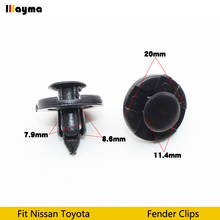 20pcs Rivet Fastener Mud Flaps Bumper Fender Push Clips 8mm for Nissan For toyota For Lexus For Subaru Plastic Rivets 2024 - buy cheap