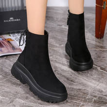 Lyxlyh ankle boots mulheres 2020 inverno botas pretas mulher sapatos casuais plataforma de pelúcia botas de neve sapatos femininos sapatilhas femininas 2024 - compre barato