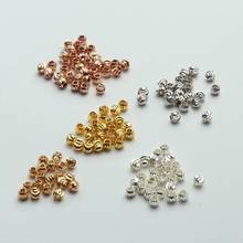 50 PCS Metal Brass Beads 4 Colors Plated Round Spacer Beads DIY Accessories For Jewelry Making 2024 - buy cheap
