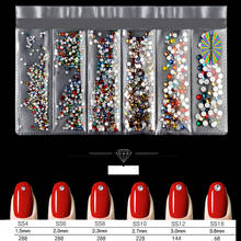 1 Bag Multi Size Glass Rhinestones Mixed Colors Flat-back AB Colors Tip 3D Charms DIY Tips Manicure Nail Art Decorations 2024 - buy cheap