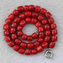 Corrente de contas de ábaco, joia da moda com frete grátis, pedra natural, coral vermelho 8-10mm, corrente de 18 "45cm 2024 - compre barato