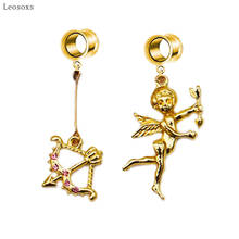 Leosoxs 2pcs Explosive Cute and Exquisite Gold Cupid's Arrow Ear Piercing Jewelry Black 2024 - buy cheap