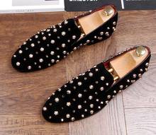 Hot Sale Comfortable Loafers Studded Rivet Round Toe Men Formal Shoes Men's Wedding Party Flats 2024 - buy cheap