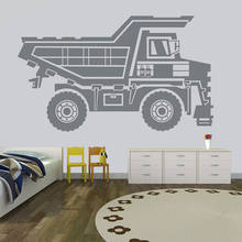 Construction Car Wall Decal Cement Truck Dump Truck Decal Construction Vehicles Truck Wall Sticker Vinyl Art for Boy Room HY889 2024 - buy cheap