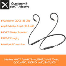 Cable de auriculares inalámbrico QCC5125, Cable de interfaz actualizado con Bluetooth V5.0, 2PIN/MMCX/IE80S/QDC, aptX, tecnología de APTX-HD adaptable IM 2024 - compra barato