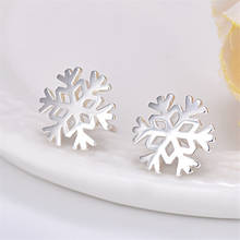 100% 925 Sterling Silver Snowflake Stud Earrings for Women Birthday Christmas Gift Jewelry pendientes boucle d oreille A059 2024 - buy cheap