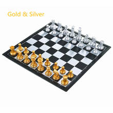 Medieval Chess Set With High Quality Chessboard 32 Gold Silver Chess Pieces Magnetic Board Sports Games Children Gifts 2024 - buy cheap