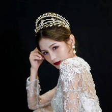 Niushuya tiara moderna de luxo, coroa de noiva, arco de cabelo, princesa, acessório de três peças para casamento, festa de aniversário, acessório para cabelo 2024 - compre barato