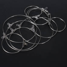 Aros redondos grandes de acero inoxidable para hacer joyas, aretes circulares de 25-40mm, 10 unids/lote 2024 - compra barato