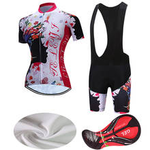 Lycra verão roupas de bicicleta estrada das mulheres bib shorts 2022 conjunto camisa ciclismo senhoras vestido roupas da bicicleta mtb terno uniforme kit wear 2024 - compre barato