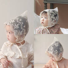 Spring Summer Baby Girls Lace Cap Newborn Baby Photography Props Toddler Flower Bonnet Beanie Hat Infant Princess Caps 0-18M 2024 - buy cheap