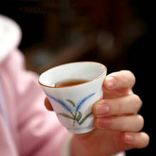 4 pçs/lote chinês feito à mão cerâmica xícara de café xícara chá tigela boutique conjunto chá acessórios master teacup portátil único copo 2024 - compre barato