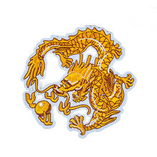 Patches bordados de animais chineses, patches de dragão dourados para costurar roupas em adesivos, acessórios de costura, roupas de decoração jeans 2024 - compre barato