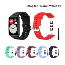 Correa para Huawei Watch Fit, accesorios de repuesto de silicona, pulsera ajustable para Huawei Fit, banda suave 2024 - compra barato
