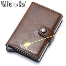 High-quality Rfid Men Aluminum Wallets Metal Credit Business Id Card Case Holder Minimalist Travel Wallet Men Short Purse 2024 - buy cheap