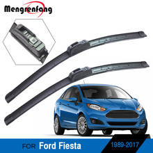For Ford Fiesta 1989-2017 Car Accessories Front Windscreen Wiper Blades Soft Rubber Wiper Push Button & J Hook Arms 2024 - buy cheap