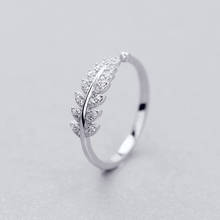 925 Sterling Silver Fresh Sweet Branch Leaf Temperament Personality Fashion Female Trendy Resizable Opening Rings For Women Gift 2024 - buy cheap