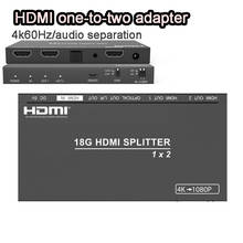 Divisor HDMI 1 en 2, convertidor de vídeo para compartir vídeo 4K, adaptador de 60Hz, 1080P, compatible con separación de audio HDMI2.0 para PS4 STB DVD PC 2024 - compra barato