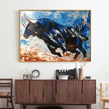 Paintings for Interior Bull Abstract Animal Prints On Canvas Home Room Decor Canvas Picture Frameless Wall Art 2024 - buy cheap
