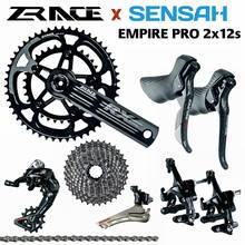 Kit de desviadores de estrada empire pro, groupset de 2x12 velocidades 24s, desviadores r/l + desviadores r/f + engrenagens zrace rx manivela/freio/cassete, fibra de carbono, com 10 peças 2024 - compre barato