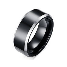 8MM Pure Tungsten Steel Ring Trendy Black Color Male's Rings  Boyfriend Gift 2024 - buy cheap